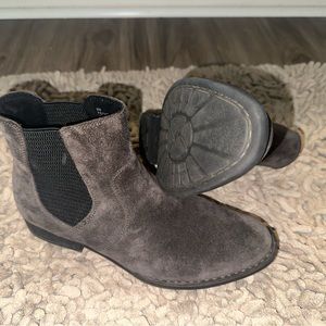 Born Dark Gray Suede Ankle Boots